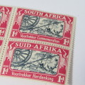 South Africa 1938 Commemoration of Voortrekkers 1d stamp - SACC 79a - variety with error