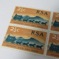 South Africa SACC 302 - ZAR 100th anniversary 2 1/2 stamps block of 4 - with flaw