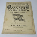 Sheet Music of 1936South Africa National Anthem - God save South Africa - 2nd edition revised with