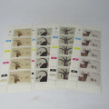 South West Africa SASCC 354 - 357 Control strips of 5 Nature Conservation stamps