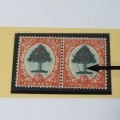 SG 61-61a South Africa six pence falling ladder variety flaw - excellent mint pair