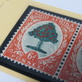 SG 61-61a South Africa six pence falling ladder variety flaw - excellent mint pair
