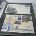 Lot of First Day Covers and other items in album with 38 pages - over 74 pages