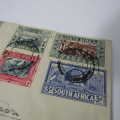 South Africa SACC 75 to 78 - 14 December 1938 Voortrekker memorial fund stamps