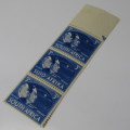 SACC 109 `Hope` lot of 3 mint stamps with extra star on  bottom stamp