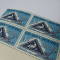 SACC 144 Centenary of Cape Triangular 4d stamp with left and downward shift of dark blue printing