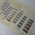 4 Sets of Transkei control block strips mint. Definitive issue 1976 - From 1c to 20c