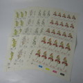 SACC 502-505 10th world orchid Conference - 4 x full sheets - light foxing at top