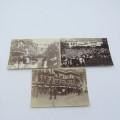 Lot of 3 original photos - Lord Milner`s arrival in Cape Town