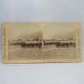 Boer War stereoscope card #10 New South Wales Army Medical Corps on parade, Cape Town