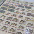 Thematic stamp collection with about 400 stamps - glued to paper