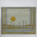 Beatrix Bosch leather artwork - Beautiful large piece named `Beach - Monday Morning - dated 1988