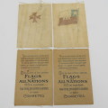 Lot of 8 flags of all nations cigarette cards in silk - 4 with backing - 4 without