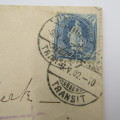 Postal cover from Lausanne Switzerland to Stellenbosch South Africa 2 May 1902