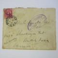 Boer War P.O.W cover front from Oudtshoorn South Africa to Ahmednagar British India via Bombay India