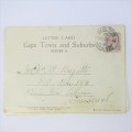 Cape Town and suburbs series 6 letter card from Cape Town South Africa to Transvaal South Africa