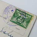 Ceylon postcard used Nederland 2 1/2 cent with violet Post agent Rotterdam cancellation - SCARCE