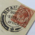 Postal cover from Nqamakwe South Africa to East London South Africa 9 February 1921