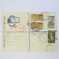 Registered cover from Gobabis SWA to Kimberley South Africa with four SWA stamps