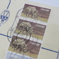 Registered mail cover from Windhoek SWA to Kimberley South Africa 4 July 1988 with four SWA stamps