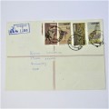 Registered cover from Gobabis SWA to Kimberley South Africa with four SWA stamps