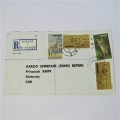 Registered cover from Gobabis SWA to Kimberley South Africa 1988 with four SWA stamps
