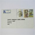 Registered cover from Gobabis SWA to Kimberley South Africa with three SWA stamps