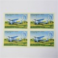 Rhodesia 1966 20th Anniversary of Central African Airways SACC 161 Block of 4 mint stamps hinged