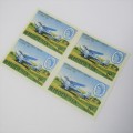 Rhodesia 1966 20th Anniversary of Central African Airways SACC 161 Block of 4 mint stamps hinged