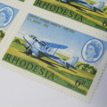 Rhodesia 1966 20th Anniversary of Central African Airways SACC 161 Block of 4 mint stamps hinged