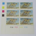 1976 Nature Conservation SACC 299 - 301 Set of Control Blocks of 6