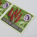 1964 Southern Rhodesia Definitive Issue Set of 2 mint stamps hinged SACC 102