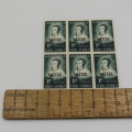 SACC 140 - Maria de la Quellerie block of 9 stamps 1d top middle stamp with broken d of 1d