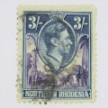 Northern Rhodesia 1938 Definitive issue SACC 42 Three shilling used stamp