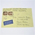 Berlin, Germany to Cape Town, South Africa by airmail, with two German stamps