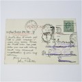 London Postcard to Upper Paarl, South Africa with a 1 Penny and a 5 Pence Tax stamp