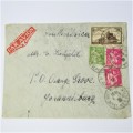 French airmail cover to Johannesburg with four French stamps and five Nice 6 July 1938
