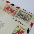 French Africa airmail cover to Missouri with three French African stamps