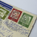 Baden to Cape Town with four German stamps and three Baden 9 Sep 1962 cancellations