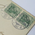 Berlin to Stendal with two German stamps and two unclear Berlin cancellations