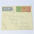 Harrow, London airmail cover to Rondebosch, Cape Town with three United States stamps