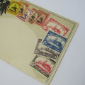 Zepper postcard of German South West Africa stamps