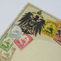 Zepper postcard of German South West Africa stamps