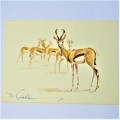Springbok postcard signed by designer