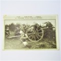 Postcard of British Army and 18 Pounder R.F.A. Gun in action. The War Series 1822