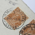 Australian Airmail via Alexandra to South Africa with late fee written on cover