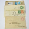 Lot of four used postal envelopes from England