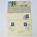 Lot of four used postal envelopes from England