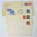 Lot of four used postal envelopes from England