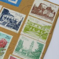 Lot of South African building stamps and others on piece with airmail